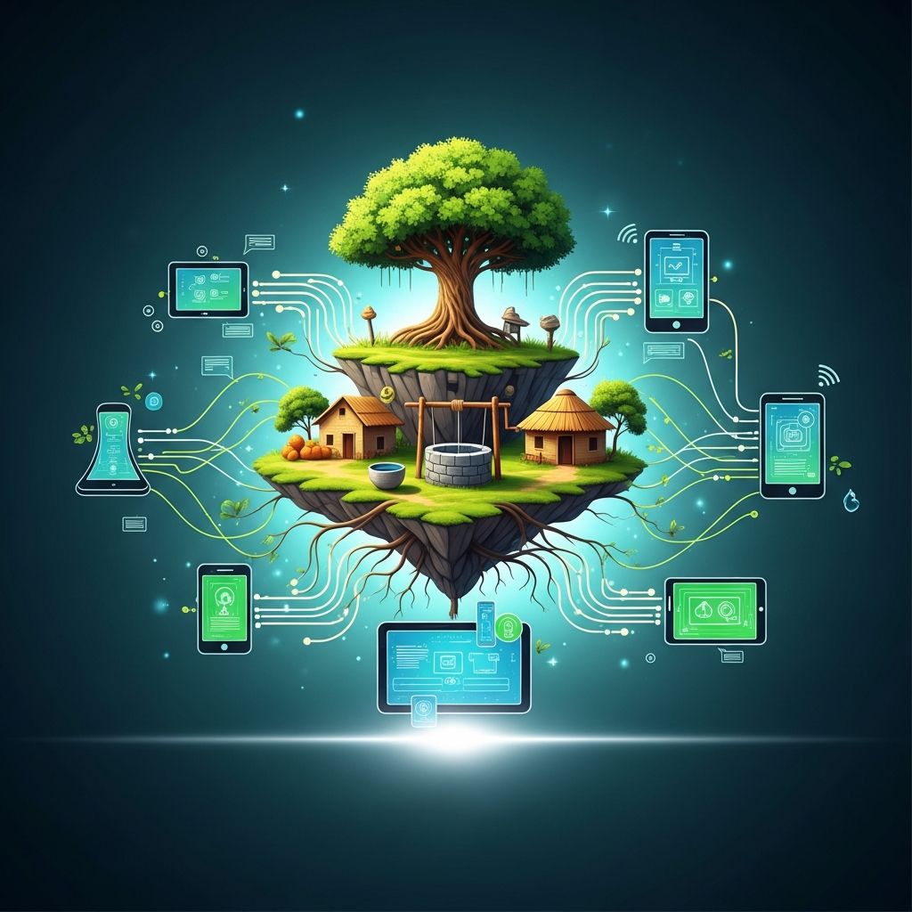 How digital tools are transforming rural India by empowering local governance and bridging the urban-rural divide through innovative technology.
