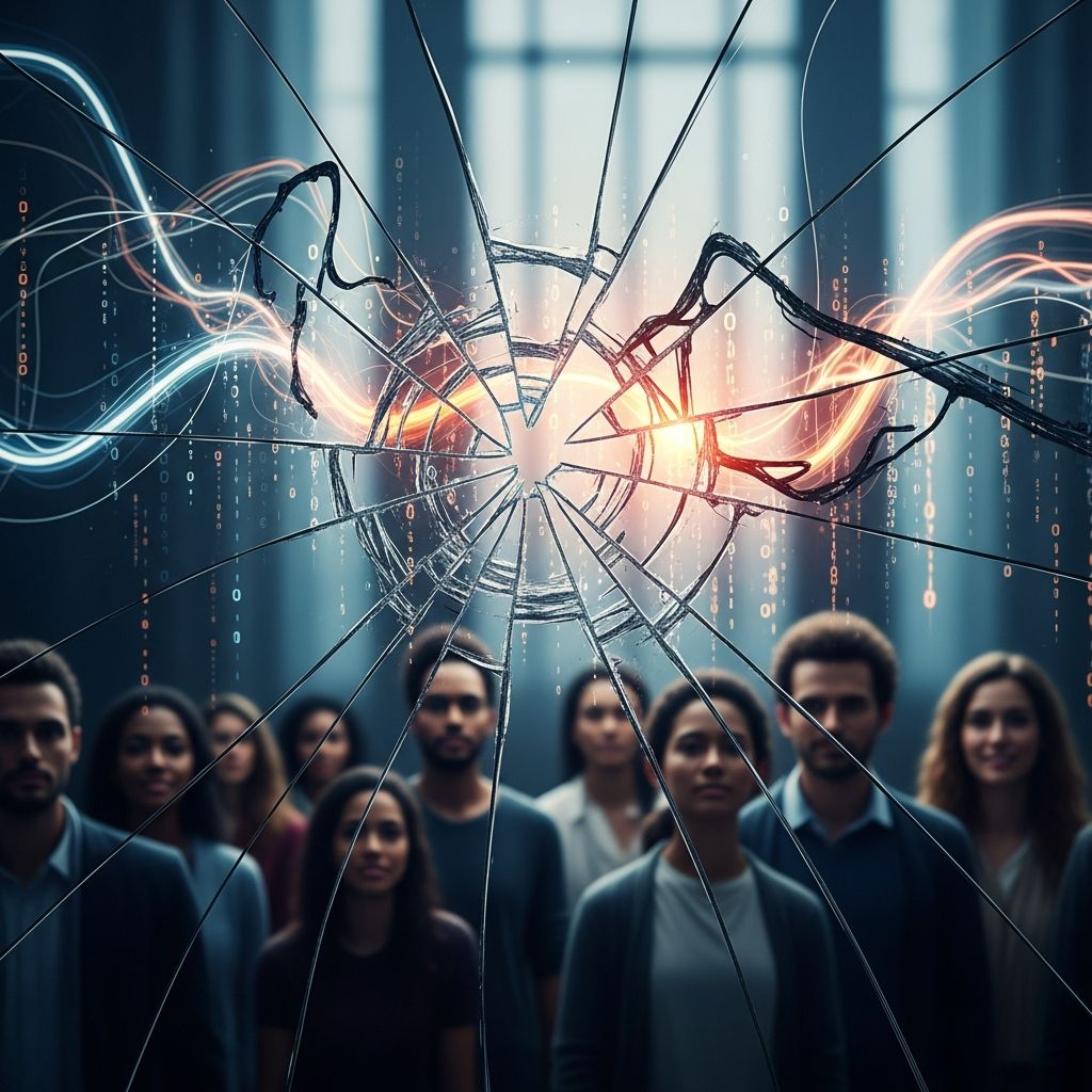 Unmasking the hidden forces of false information that fracture communities and undermine trust in our shared reality.