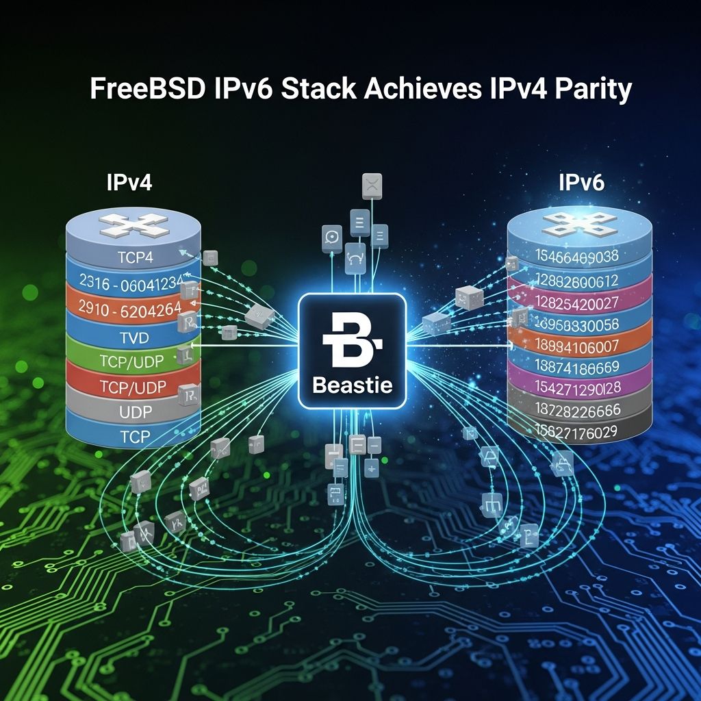 Discover how targeted optimizations in FreeBSD's IPv6 implementation have closed the performance gap with IPv4, enabling high-speed networks.
