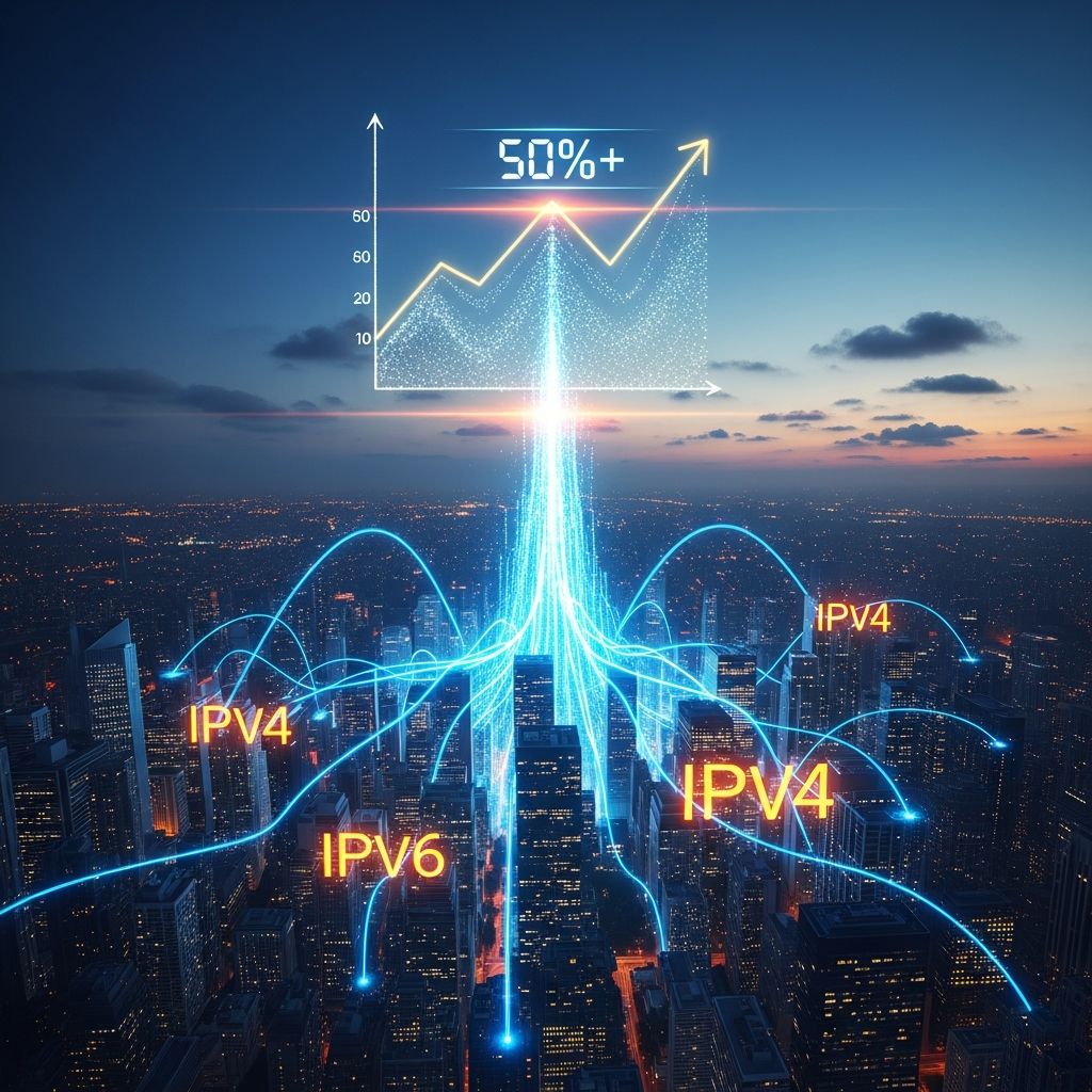 From 4% in 2014 to over 50% today: Explore the remarkable journey of IPv6 deployment worldwide and what drove this internet revolution.