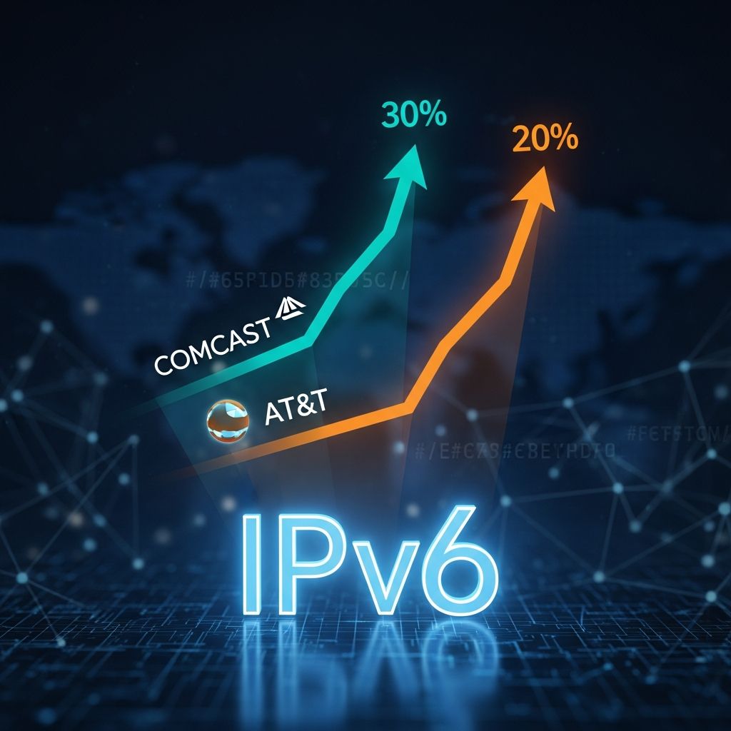 Exploring the rapid rise of IPv6 adoption as major ISPs like Comcast and AT&T lead the charge toward a future-proof internet.