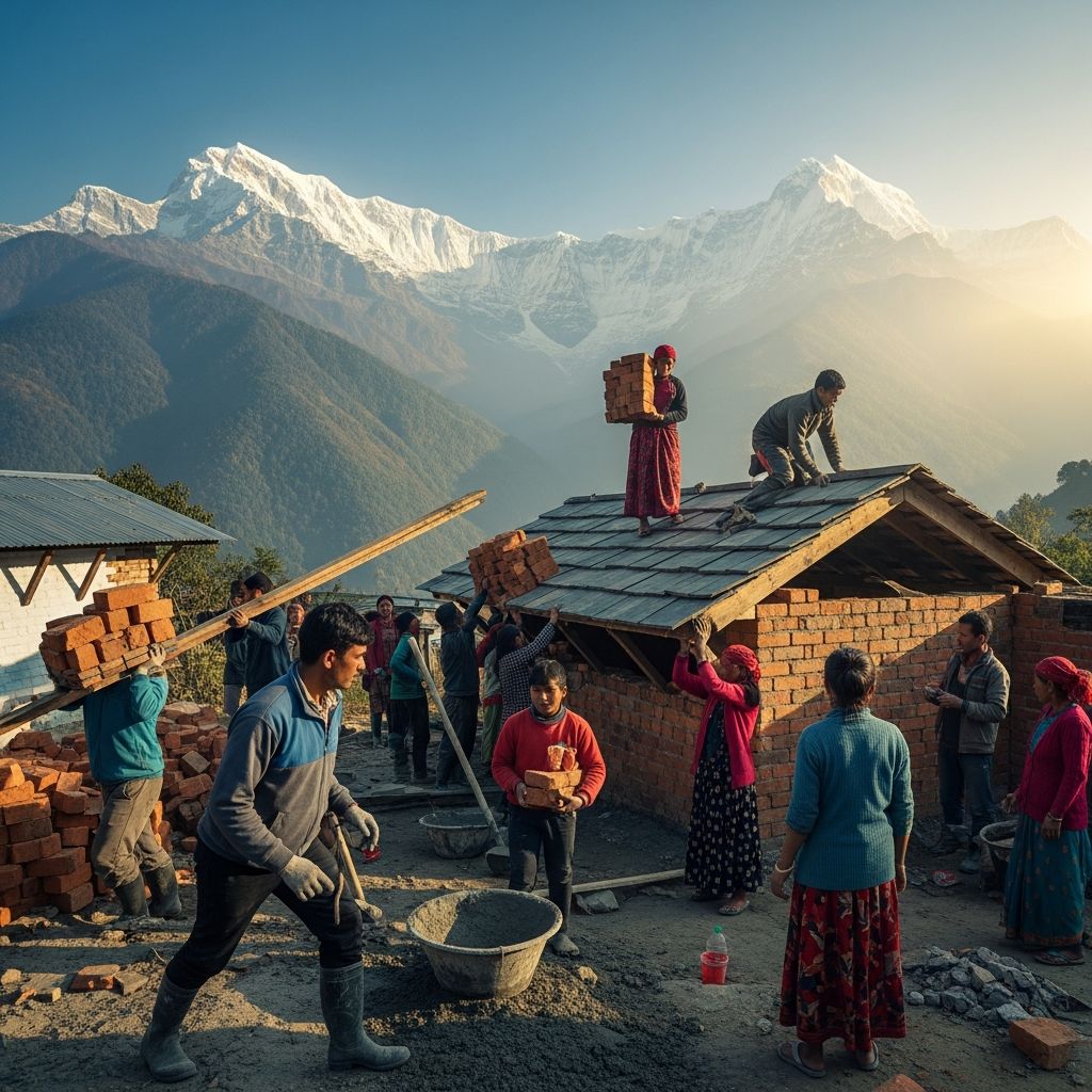 Exploring Nepal's path to resilient reconstruction post-2015 earthquake, from housing grants to innovative tech and community empowerment.